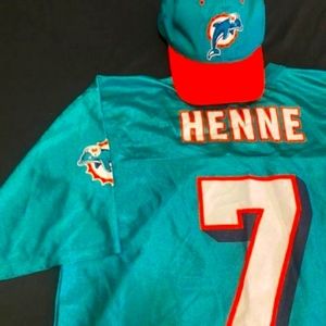 NFL Team Dolphins Authentic Henne #7 Jersey including Hat